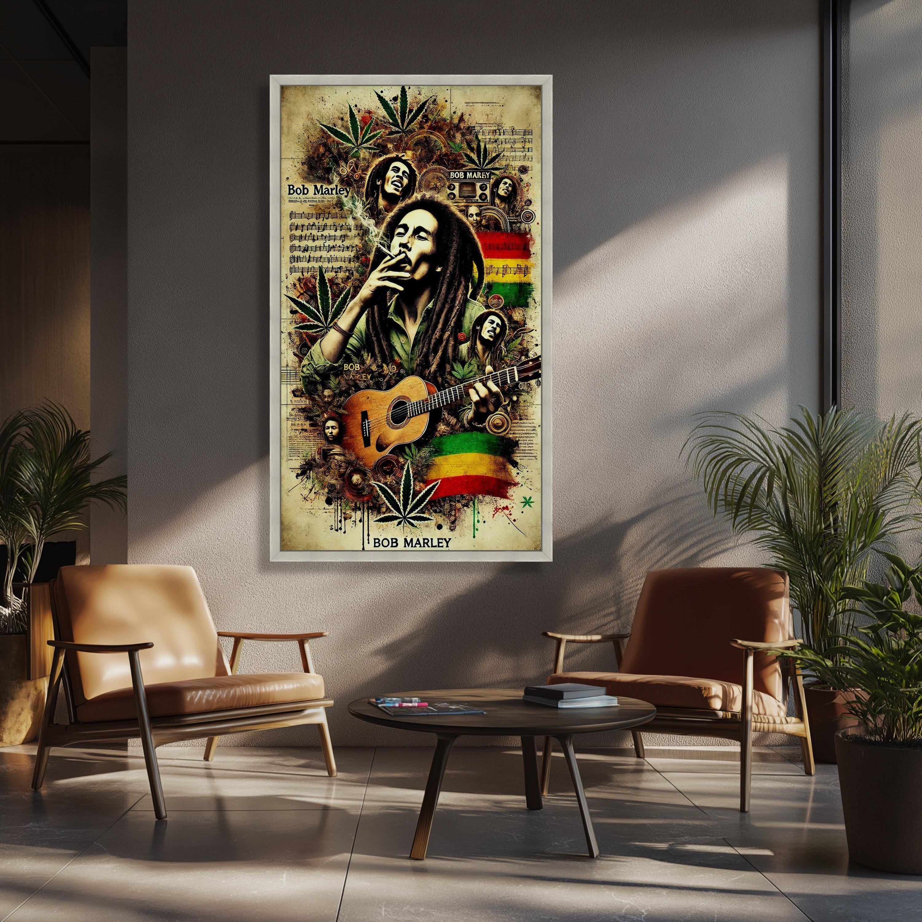 Bob Marley Reggae Legend Canvas, Iconic Musician Portrait, Marley