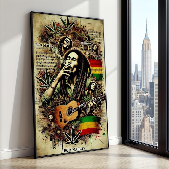 Bob Marley Reggae Legend Canvas, Iconic Musician Portrait, Marley