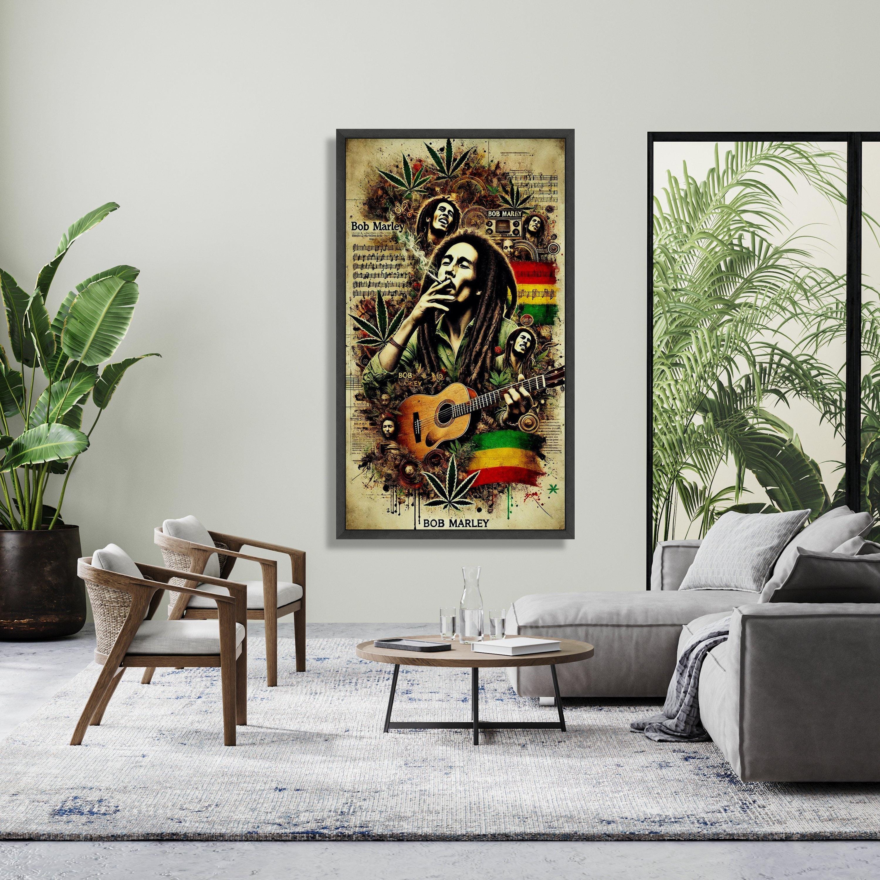 Bob Marley Reggae Legend Canvas, Iconic Musician Portrait, Marley