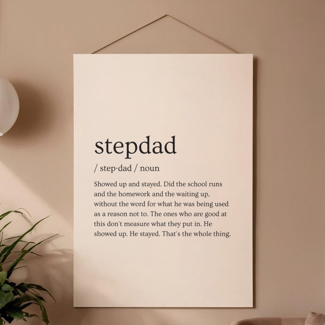 Step Dad Definition Stepdad Definition Poster – Funny Father's Day Gift | Wall Art Print ...