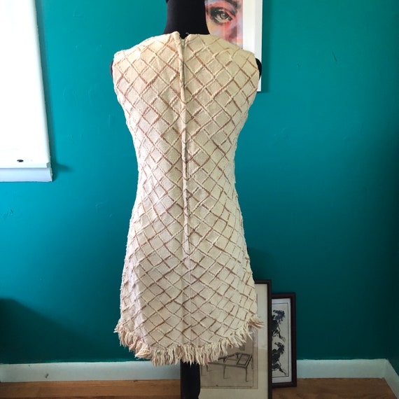 1960s neutrals woven cotton check dress - image 5