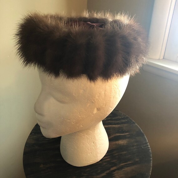 1950s mink pillbox hat - image 2