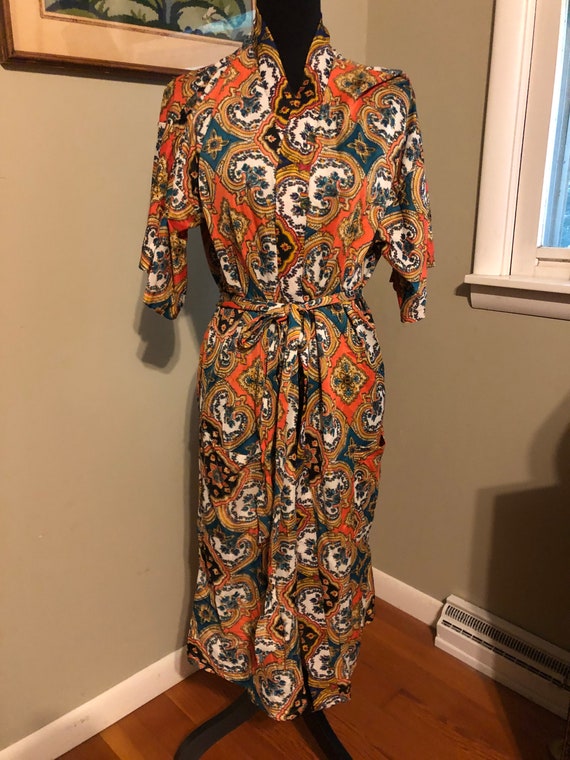 1960s colorful print kimono