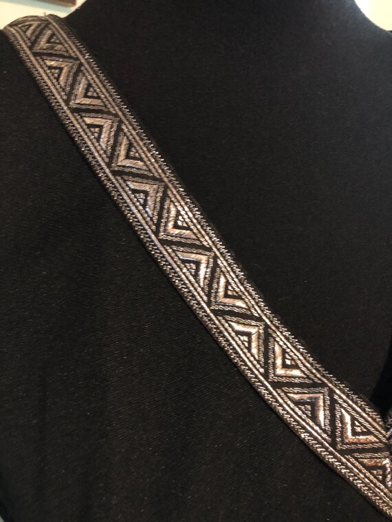 1960s Striking Medallion Embellished Black Dress