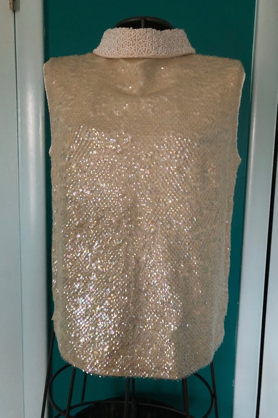 Late 1950s/early 1960s iridescent ivory sequined s