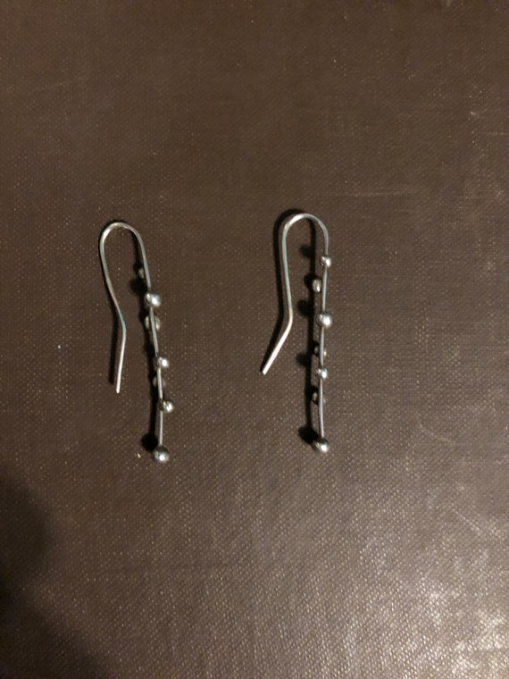 Sterling silver branch earrings - image 1