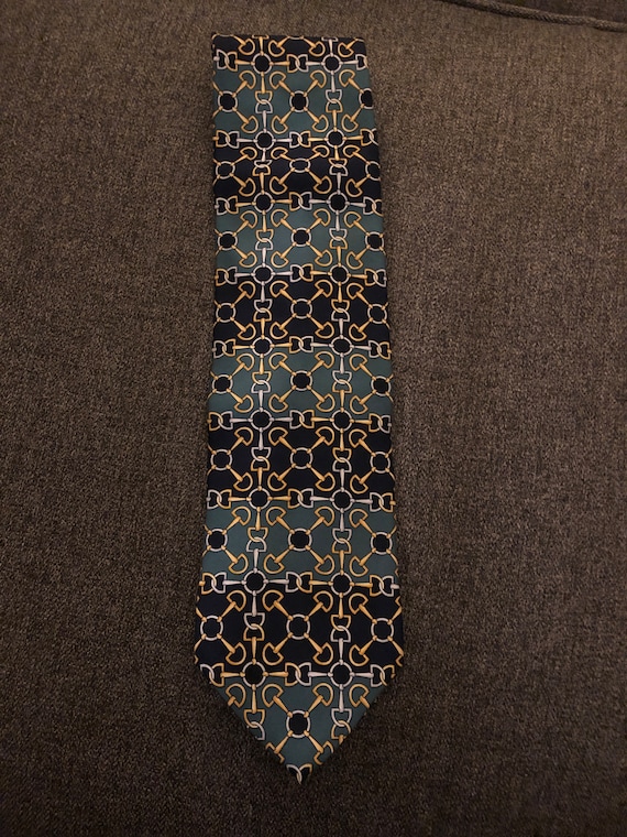 Vintage Paolo Gucci stirrup pattern silk tie