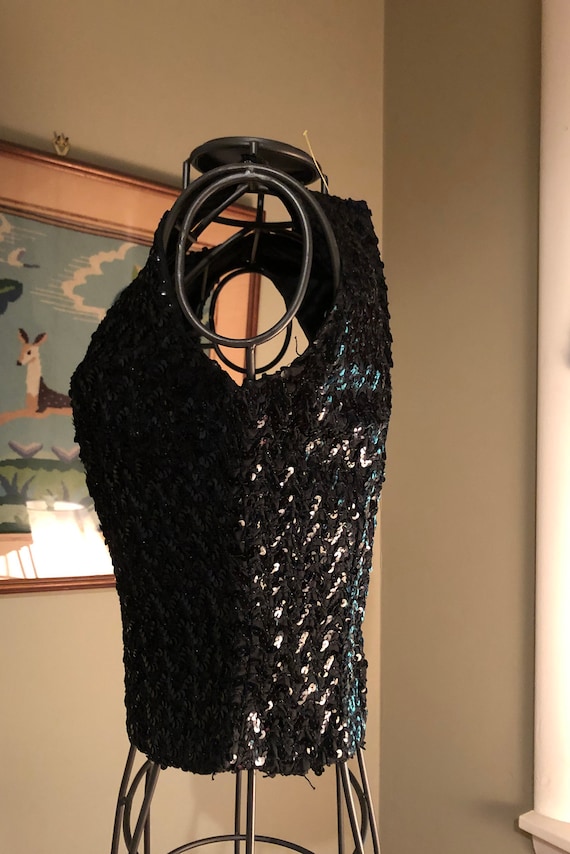 Late 1950s/early 1960s black sequin shell - image 6