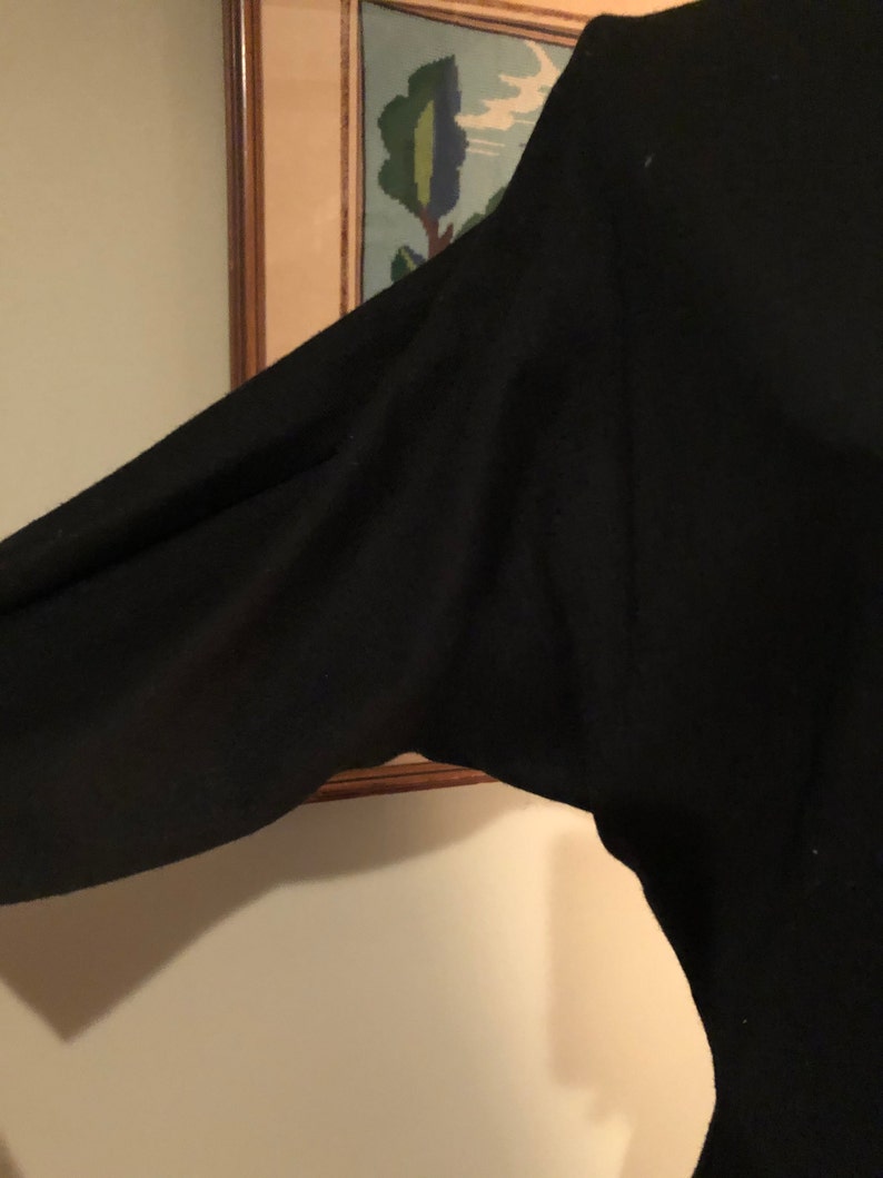 1954 basic black wool dress