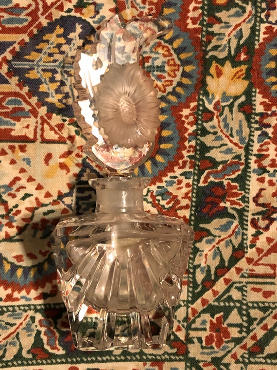 Hand cut American Cut Crystal Corp. scent bottle