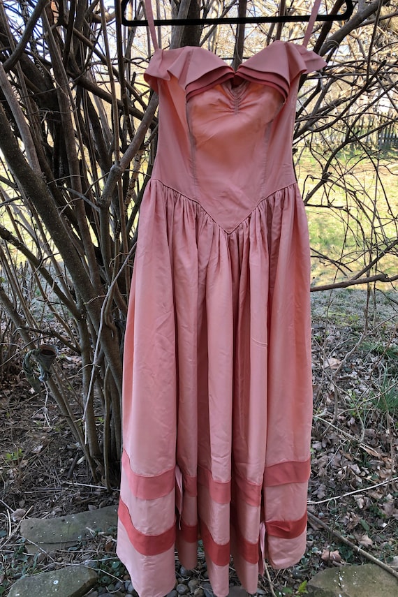 1940s shades of salmon formal dress Gem