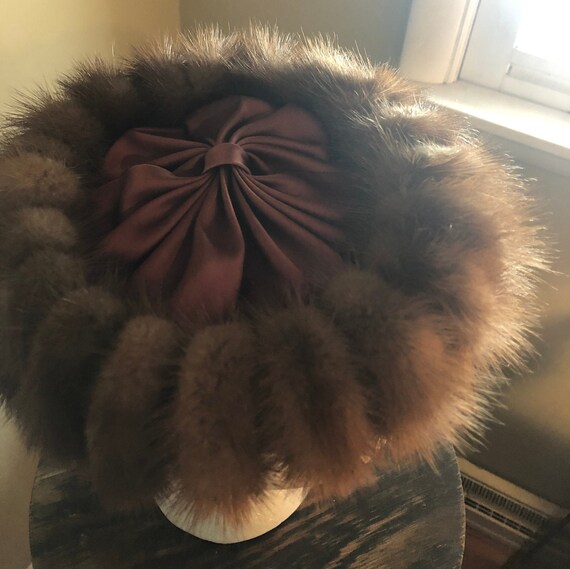 Mink pillbox deals hat