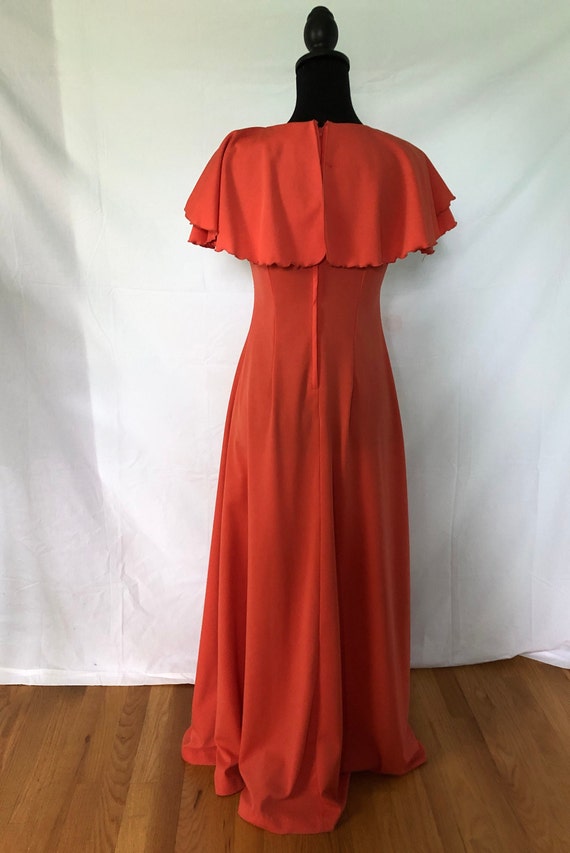 Late 1960s/early 1970 s bittersweet coral maxi dr… - image 5