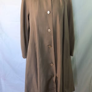 Timeless 60s Off-white Wool Blend Swing Coat, Rhinestone Buttons, Pockets 