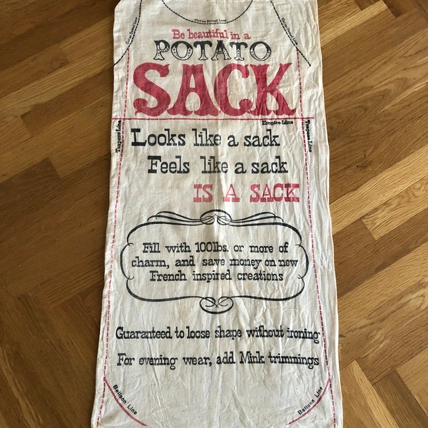 Humorous 1960s Potato sack dress bag