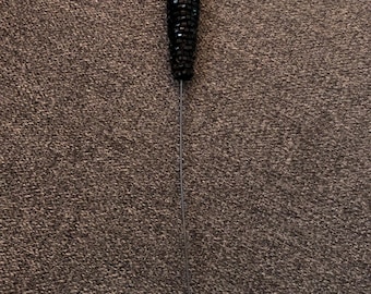 Victorian black beaded hat pin