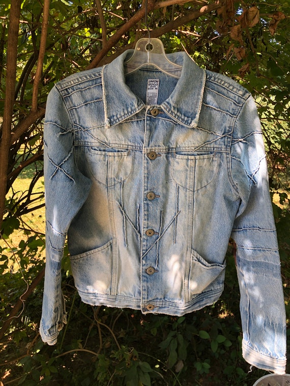 1980s distressed stonewashed jean jacket