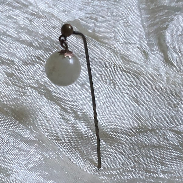 1910s moonstone dangle stick pin