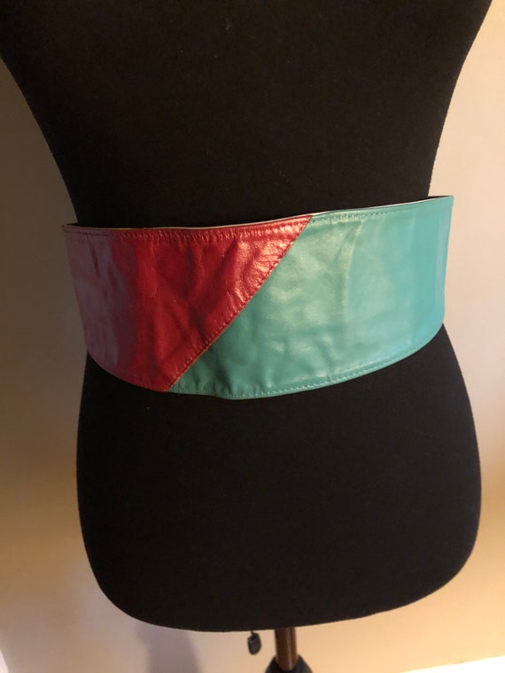 1980s multi color reversible belt - image 3