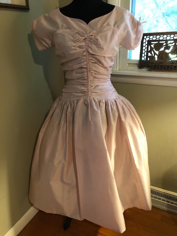 open lace back dress Unique Vintage Pink Pin Dot Off The Shoulder Prairie Swing Dress