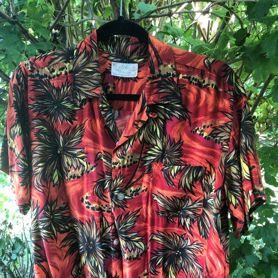 1940s men’s “Aloha” Japanese tropical print shirt