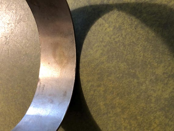 Lily pattern silver tone bangle - image 5