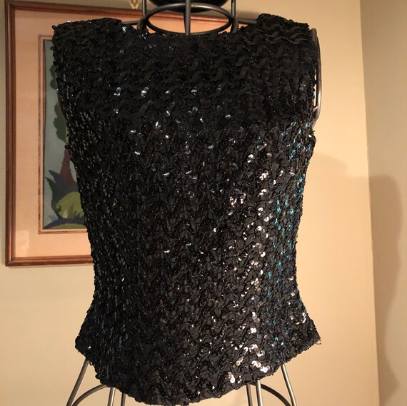 Late 1950s/early 1960s black sequin shell - image 1