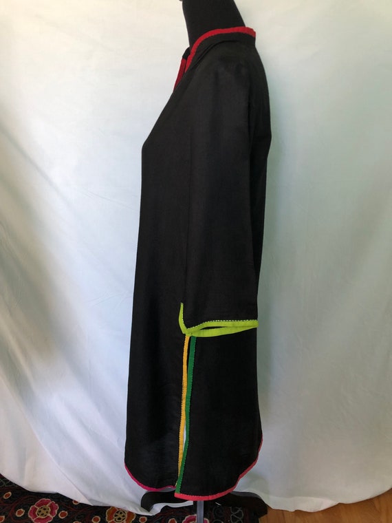 1970s Fabindia black tunic with multicolor trim - image 5