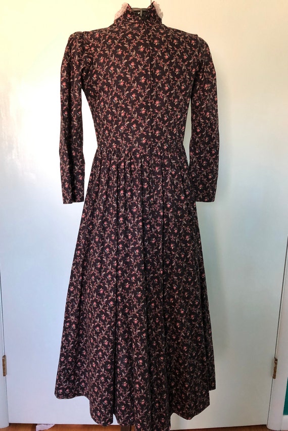 1960s black calico granny dress - Gem