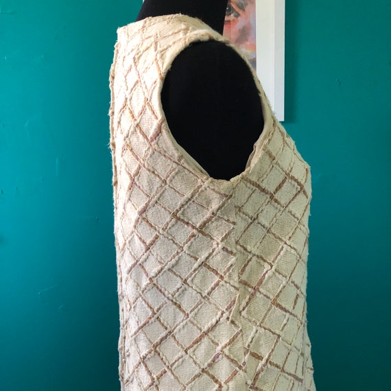 1960s neutrals woven cotton check dress - image 4