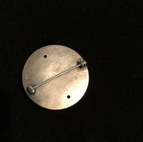 1980s sterling and bronze dome brooch - image 2