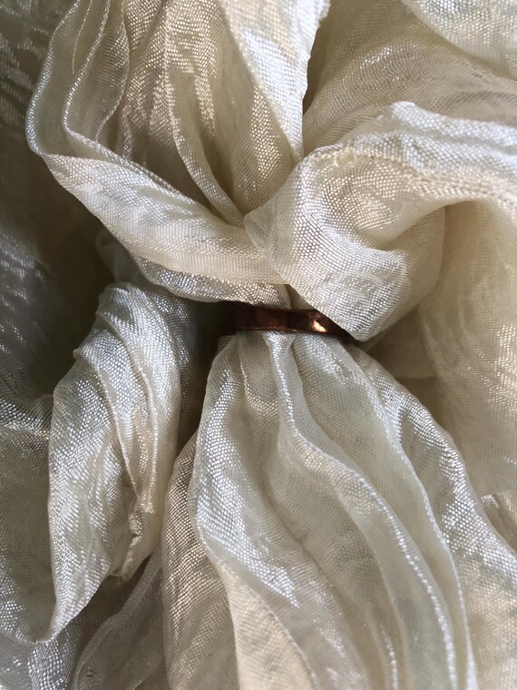 Copper tone statement ring with angled baguette g… - image 5