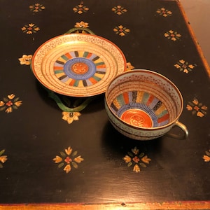Vintage hand painted Japanese teacup and saucer