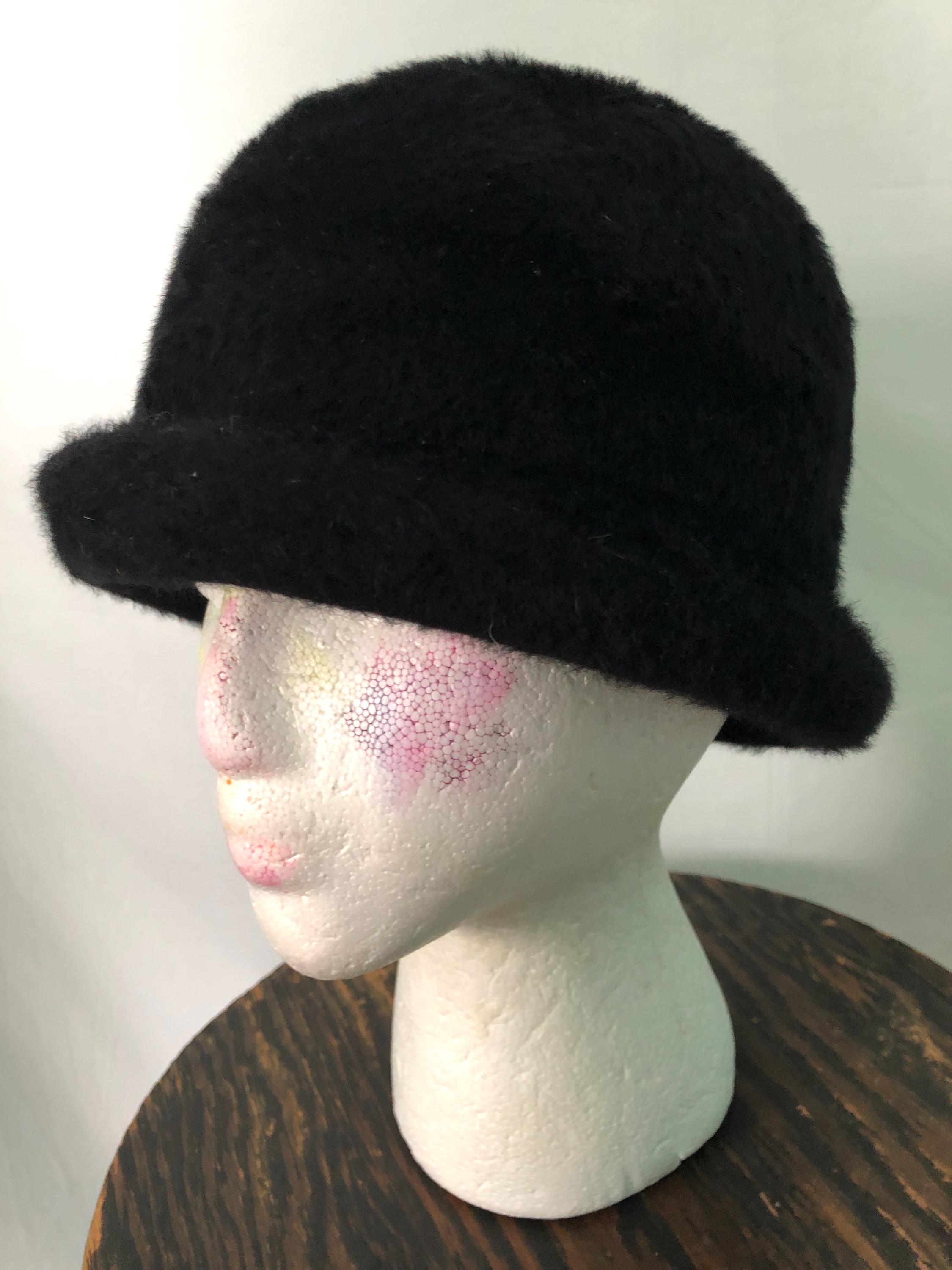 Vintage Half-Hat Imported Fur Velour w/ Veil Crowley’s Detroit Bakelite Hatpin Vintage Velour Hat - Etsy main image 3