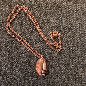 1940s/1950s art deco copper scroll pendant necklace