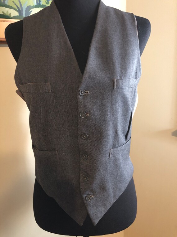 1960s man-tailored grey wool vest