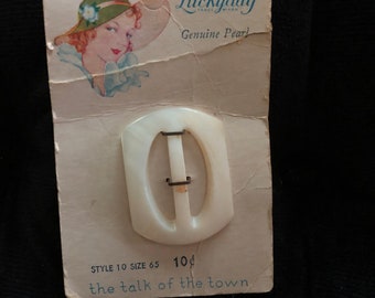 1940s Lucky Day shell buckle