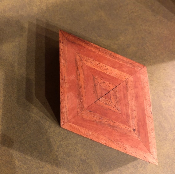 Hand Made Diamond Shape Wood Box Etsy