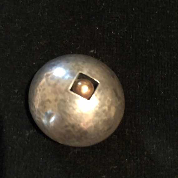 1980s sterling and bronze dome brooch - image 3