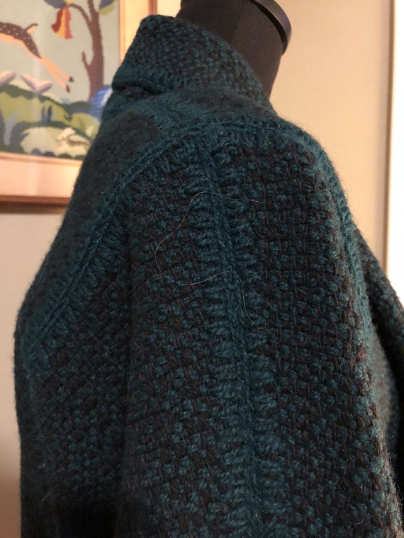 1990s dark green handwoven wool jacket - image 4