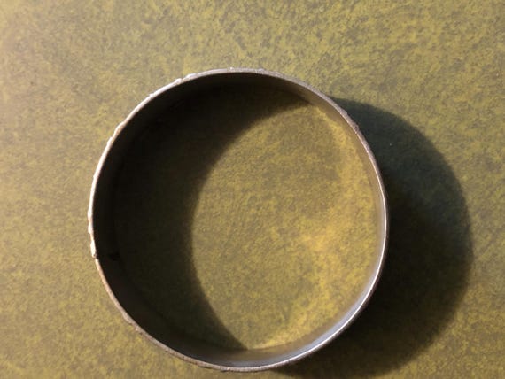 Lily pattern silver tone bangle - image 6