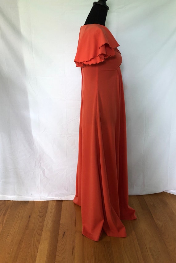 Late 1960s/early 1970 s bittersweet coral maxi dr… - image 6