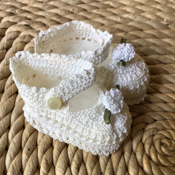 Sweet hand crochet baby Mary Janes - image 2