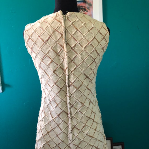 1960s neutrals woven cotton check dress - image 6