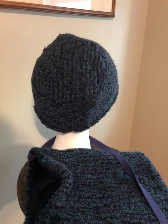 1960s deep colors boucle skull cap and matching m… - image 7