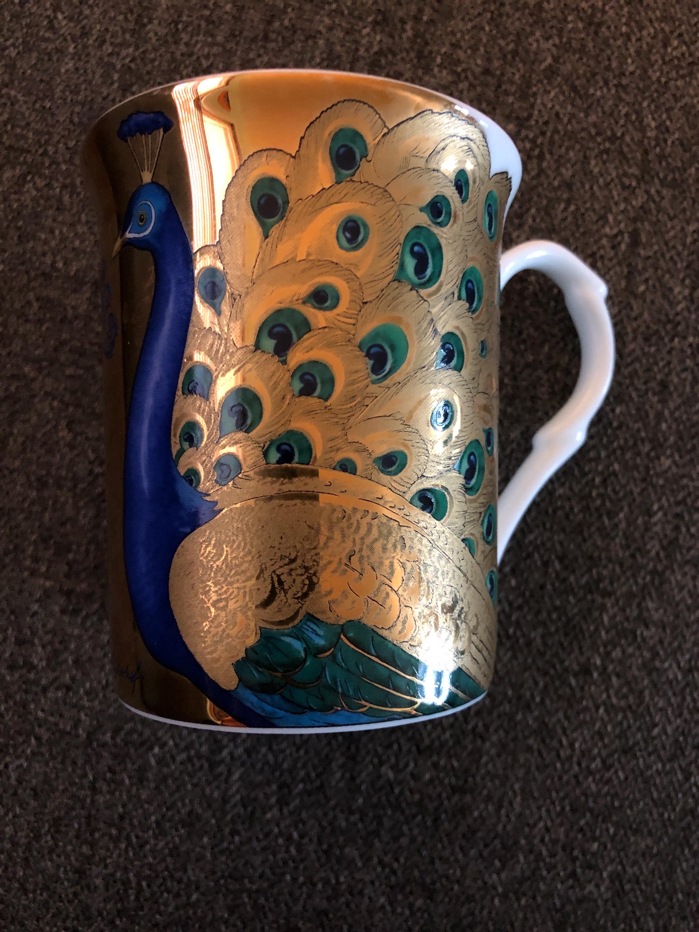 Kulturgut Schloss Linderhof Pfau Gold Embellished Peacock Mug - Etsy