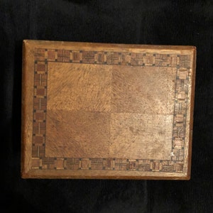 1950s inlaid wood box