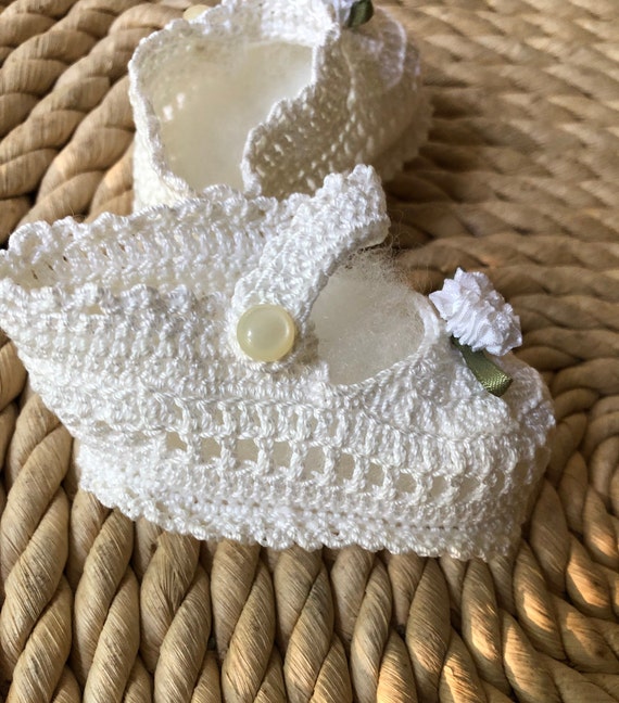 Sweet hand crochet baby Mary Janes - image 4