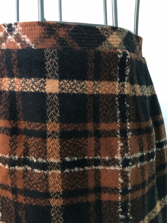 Early 1960s Koret of California brown wool plaid … - image 4