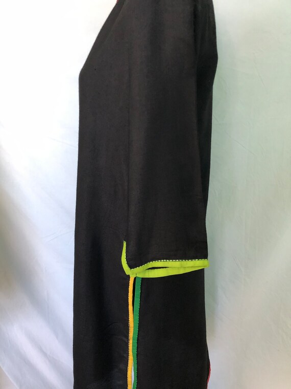 1970s Fabindia black tunic with multicolor trim - image 6